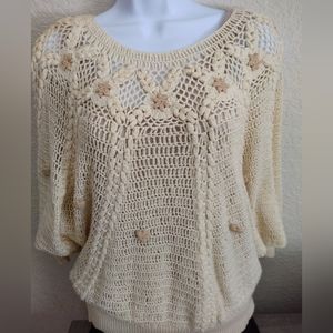 Internation Apparel Mart, Handcrafted,Size Large Crochet sweater. 100%  Cotton